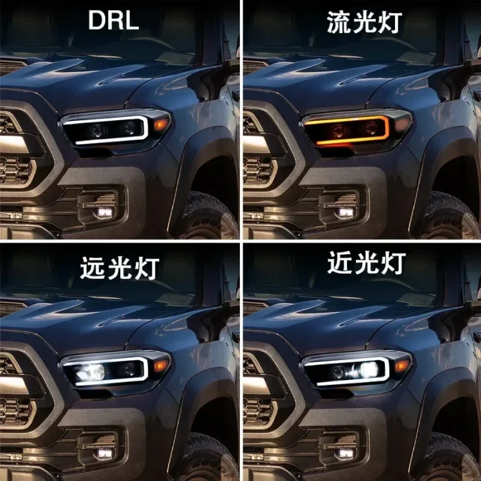 2pcs Auto Lamp LED Headlights With Full LED Lens and Sequential Signal For Toyota Tacoma Headlamps 2015 2016 2017 2018 2019 2020 - Image 8