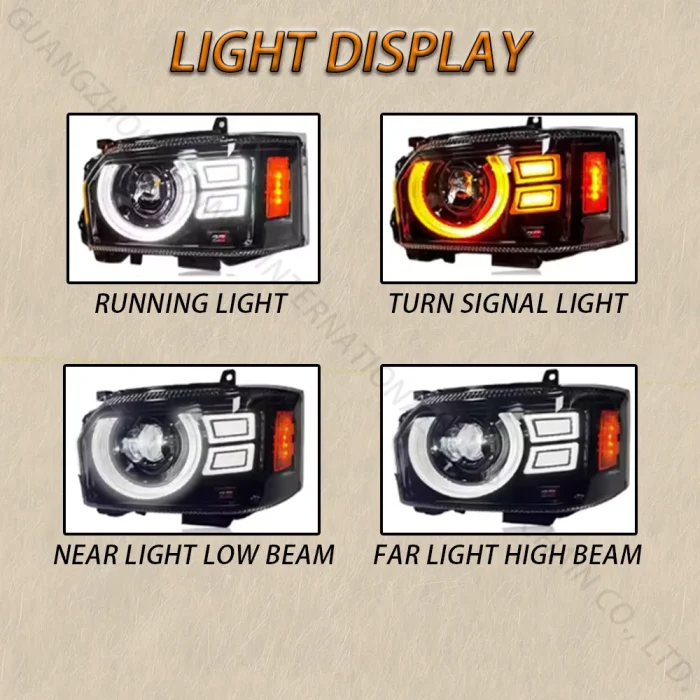 SINDAR For Toyota Hiace H200 Headlights Assembly Left/Right Side Complete Pair Set Direct Fit Replacement 2005-2018 LHD RHD - Image 4
