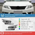For US Version Camry 2012-2014 LED Car Front Lamp Assembly Upgrade LED Daytime Light Projector Lens Auto Headlights Accessories