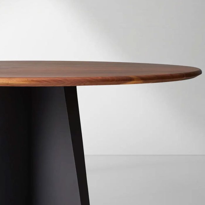 Modern Simplicity Jacob Round Dining Tablewith Vertex Solid Iron Base - Image 3