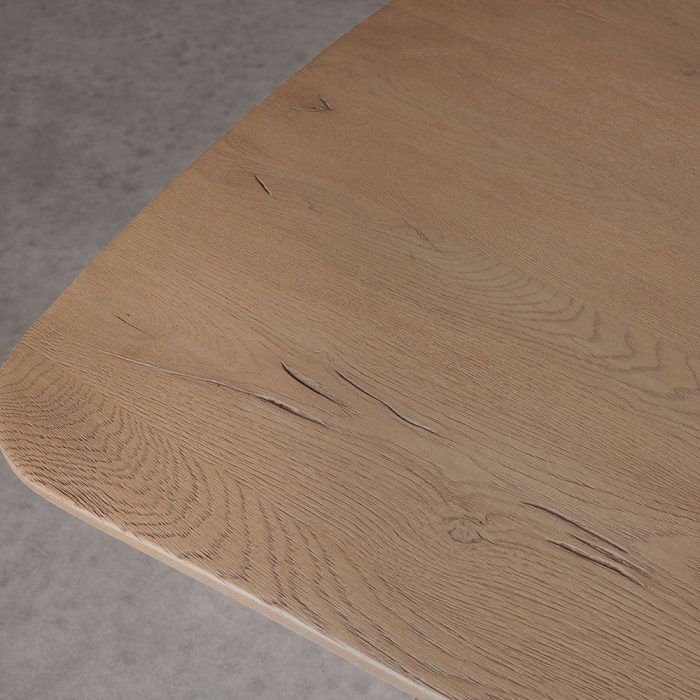 Theo Curved Oak Wood Dining Table with Sculptural Base - Image 5