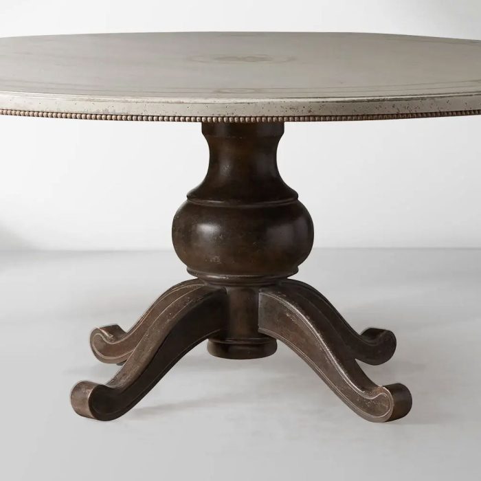 Girardi Margherita Bell'Arte Round Wood Dining Table Antique Vintage Distressed Furniture - Image 2