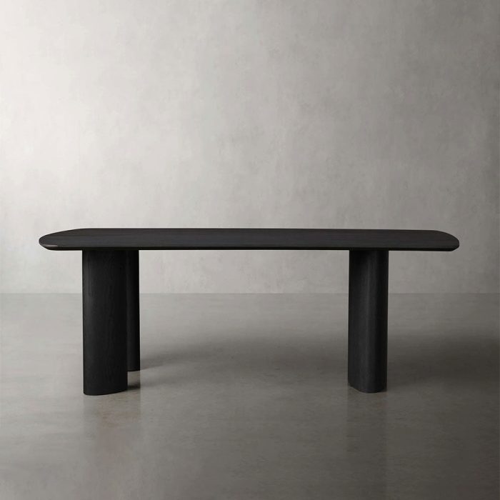 Theo Curved Oak Wood Dining Table with Sculptural Base - Image 2