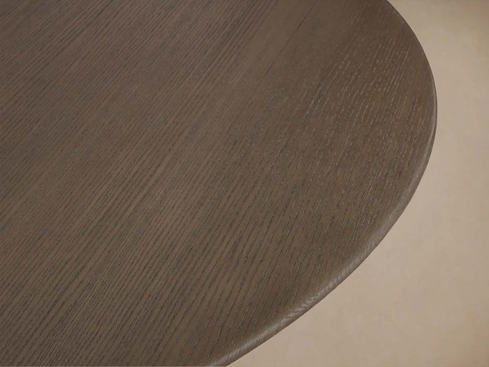 Saint Germain Round Wood Dining Table with Solid Oak & Oak Veneers Wood Dauphine Base - Image 6