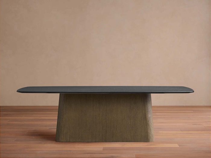 Saint Germain Wood Dining Table with Solid Oak Wood Top & Toulouse Base - Image 5