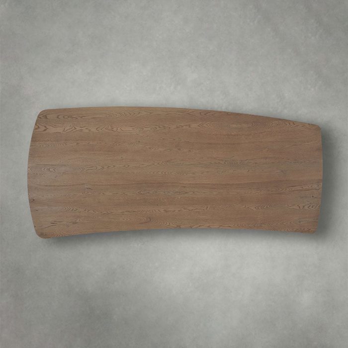 Theo Curved Oak Wood Dining Table with Sculptural Base - Image 6