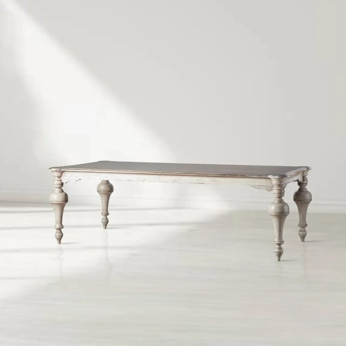 Alessia Bell'Arte Solid Poplar Wood Dining Table Antique Retro Design - Image 2
