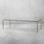 Thaddeus Metal Glass Rectangular Dining Table Hand-Forged Kitchen Table