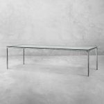 Thaddeus Metal Glass Rectangular Dining Table Hand-Forged Kitchen Table - Image 9