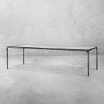 Thaddeus Metal Glass Rectangular Dining Table Hand-Forged Kitchen Table - Image 8