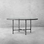 Thaddeus Metal Glass Round Dining Table Hand-Forged Kitchen Table - Image 8