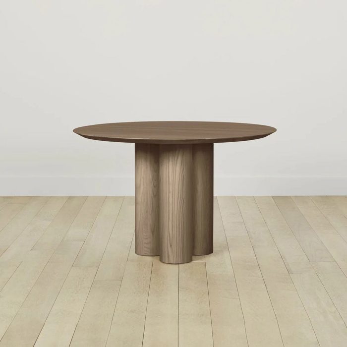 Reade Round Ash Wood Dining Table with Columnar Legs - Image 5