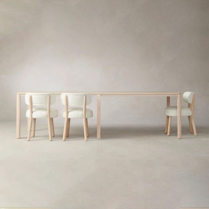Ford Ash Wood Rectangle Dining Table Modern Rural Parsons Style - Image 2