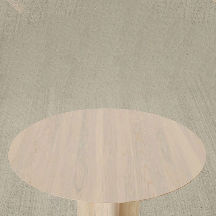 Reade Round Ash Wood Dining Table with Columnar Legs - Image 3