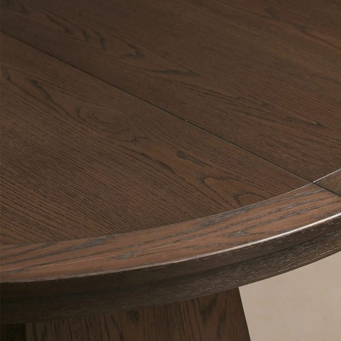 Leighton Extension Dining Table Wood Round Rural Dining Table with Leaves - Image 15