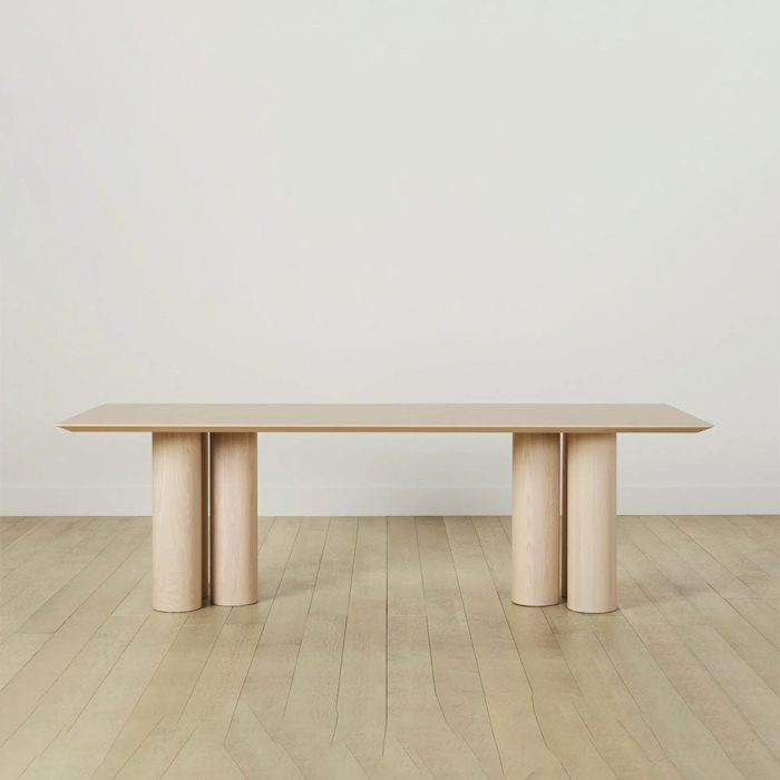 Rinde Rectangular Ash Wood Dining Table with Columnar Legs - Image 4