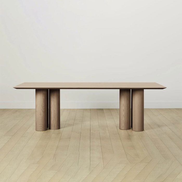 Rinde Rectangular Ash Wood Dining Table with Columnar Legs - Image 6