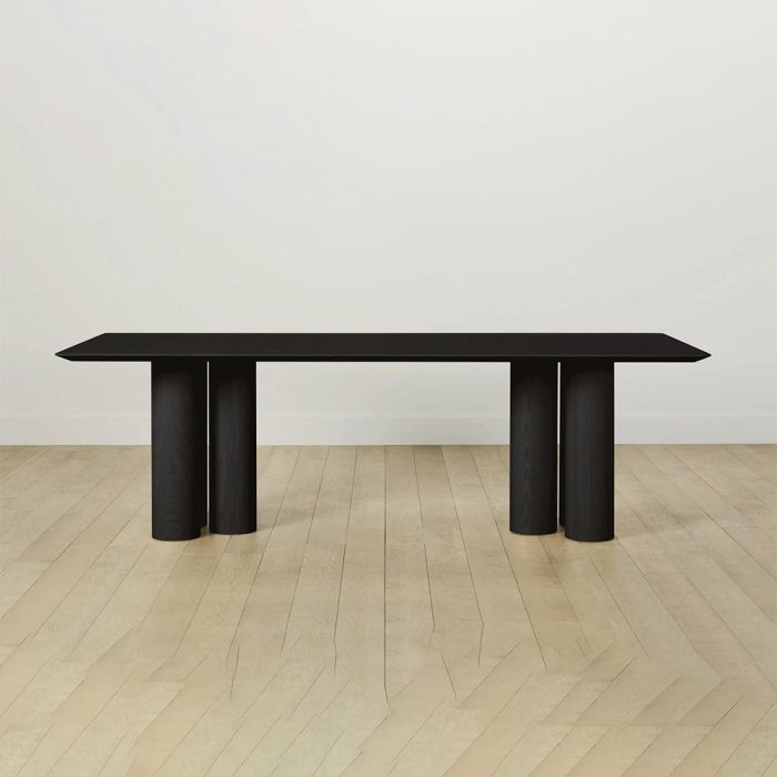 Rinde Rectangular Ash Wood Dining Table with Columnar Legs - Image 8