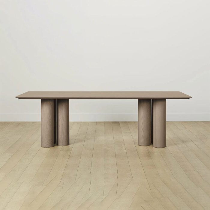 Rinde Rectangular Ash Wood Dining Table with Columnar Legs - Image 9