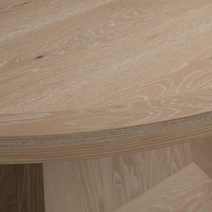 Leighton Extension Dining Table Wood Round Rural Dining Table with Leaves - Image 5