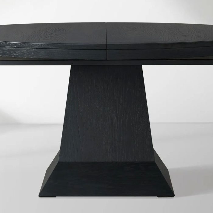 Leighton Extension Dining Table Wood Round Rural Dining Table with Leaves - Image 8